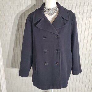 CALVIN KLEIN COAT BLACK LONG SLEEVE WOOL/CASHMERE SIZE 18W(2X)